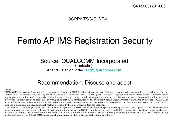 femto ap ims registration security