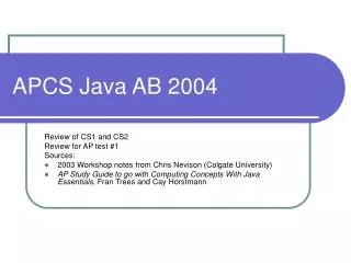 APCS Java AB 2004