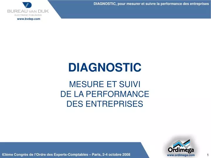 PPT - DIAGNOSTIC MESURE ET SUIVI DE LA PERFORMANCE DES ENTREPRISES ...