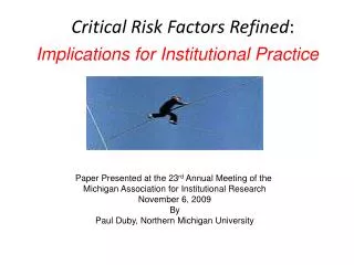 Critical Risk Factors Refined :