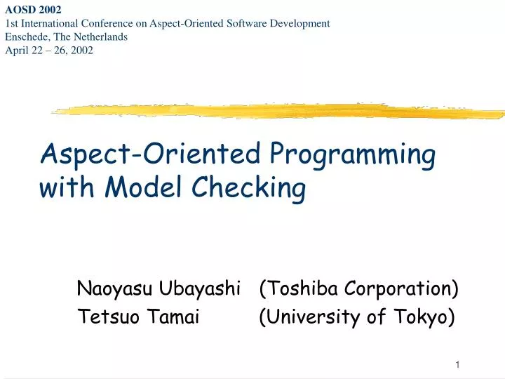 aspect oriented programming with model checking