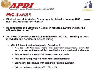 WHO IS APDI ?