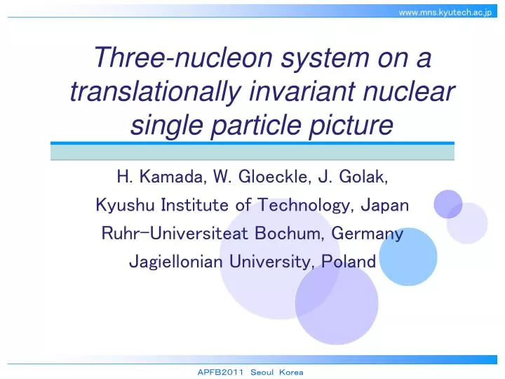 three nucleon system on a translationally invariant nuclear single particle picture