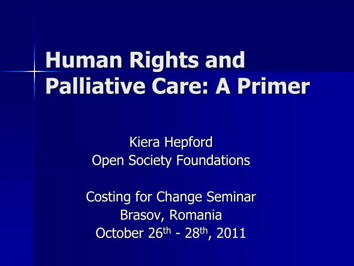 human rights and palliative care a primer