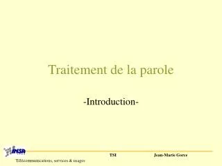 traitement de la parole