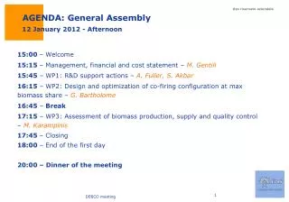 AGENDA: General Assembly