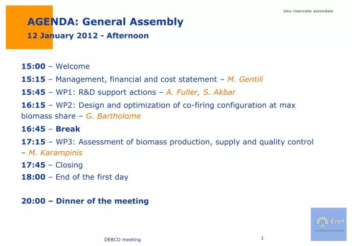 agenda general assembly