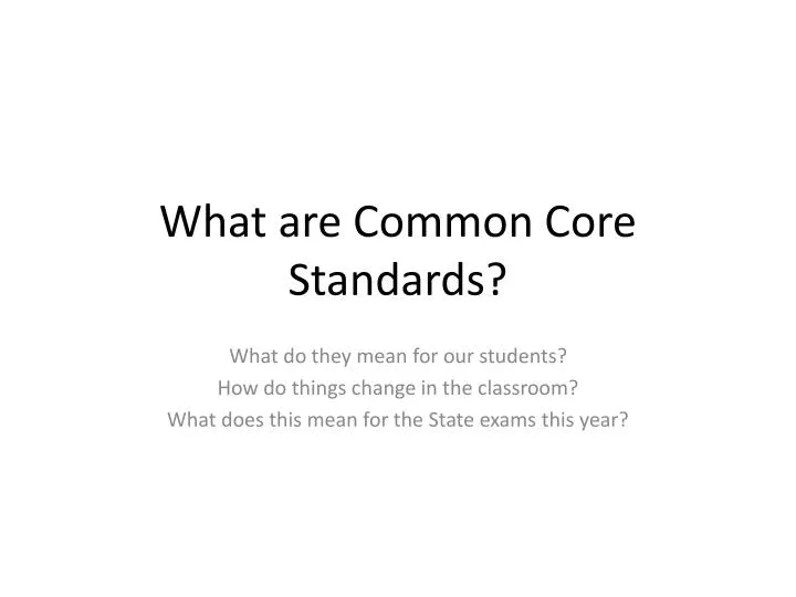 what are common core standards