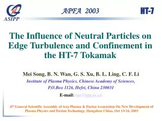 The Influence of Neutral Particles on Edge Turbulence and Confinement in the HT-7 Tokamak