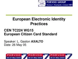 European Electronic Identity Practices