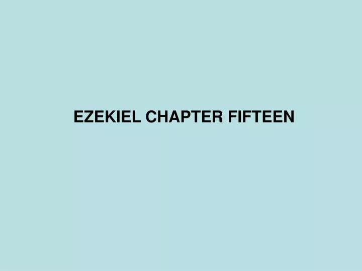 ezekiel chapter fifteen
