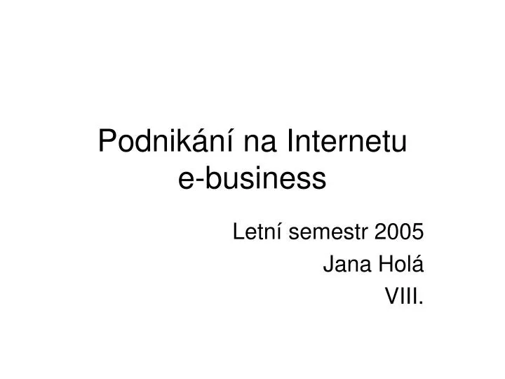 podnik n na internetu e business