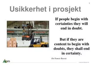 usikkerhet i prosjekt