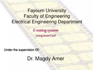 Fayoum University Faculty of Engineering Electrical Engineering Department