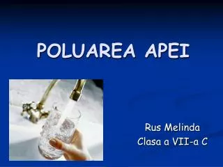 poluarea apei