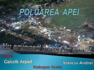 poluarea apei
