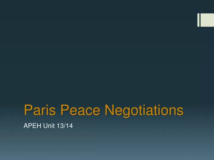 paris peace negotiations