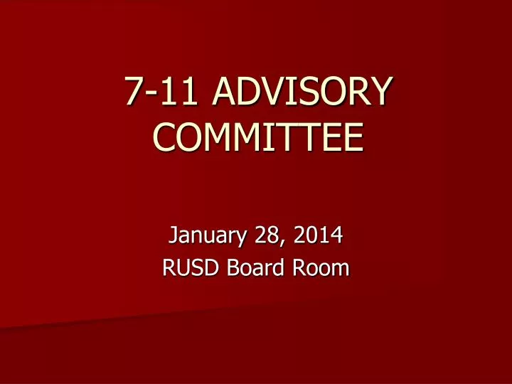 7 11 advisory committee