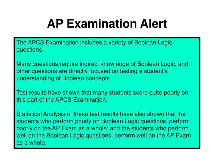ap examination alert