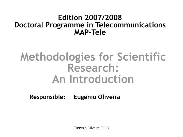 methodologies for scientific research an introduction