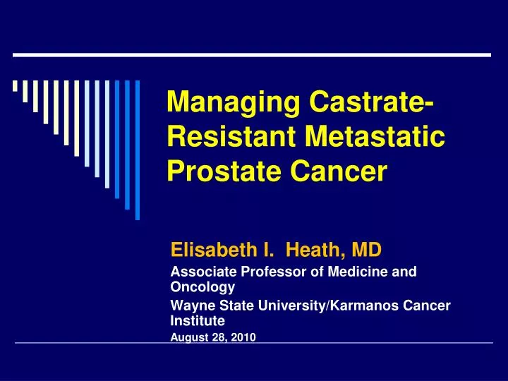 managing castrate resistant metastatic prostate cancer