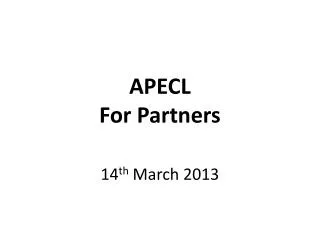 APECL For Partners