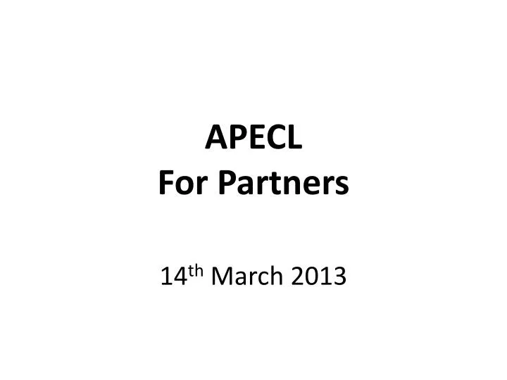 apecl for partners