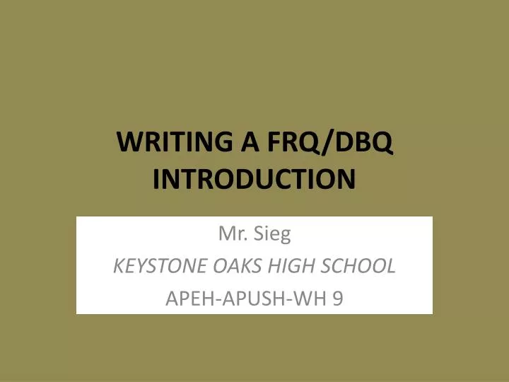 writing a frq dbq introduction