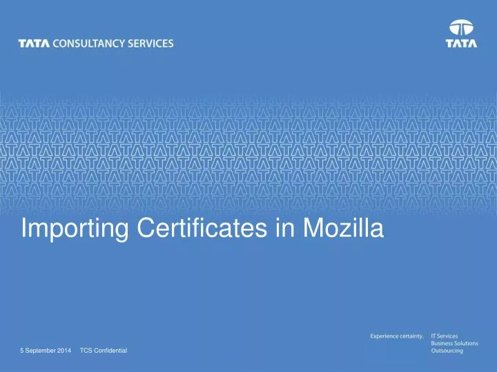 importing certificates in mozilla