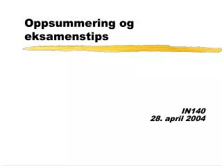 oppsummering og eksamenstips
