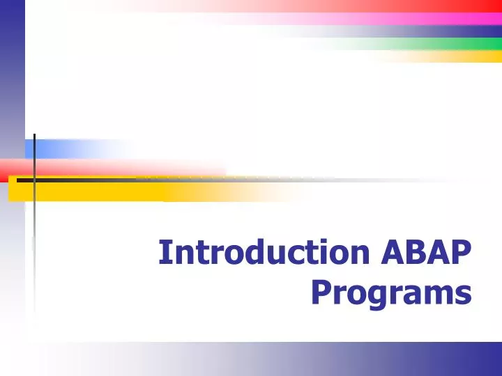 introduction abap programs