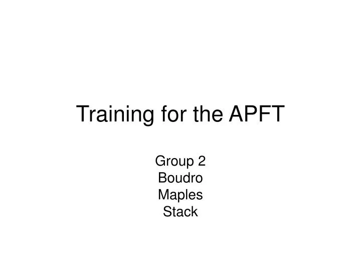 training for the apft