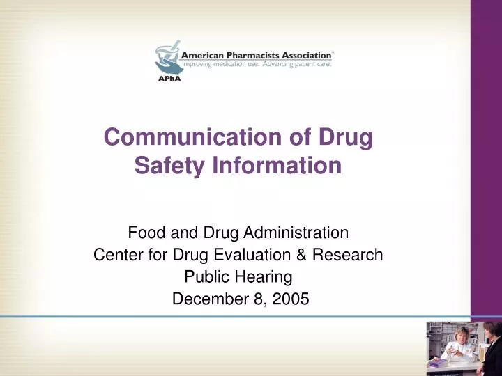 communication of drug safety information