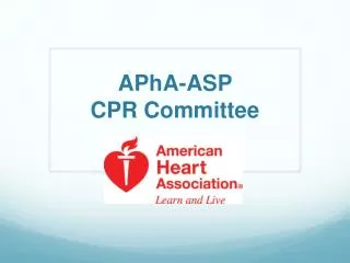 APhA-ASP CPR Committee