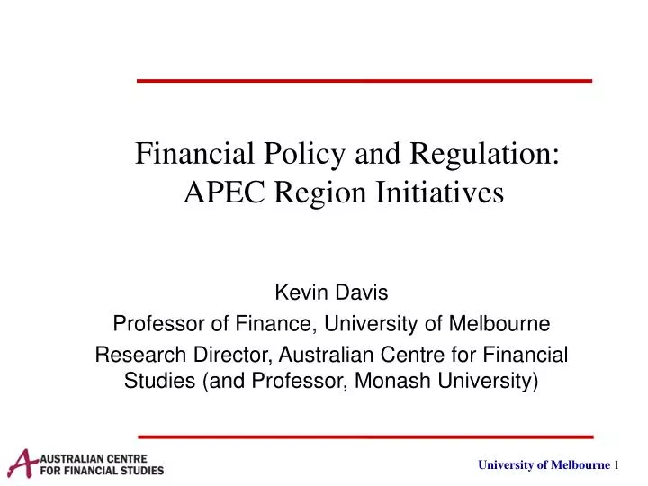 financial policy and regulation apec region initiatives