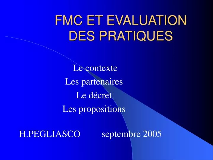 fmc et evaluation des pratiques