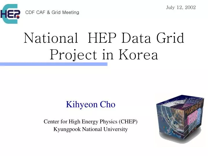 national hep data grid project in korea