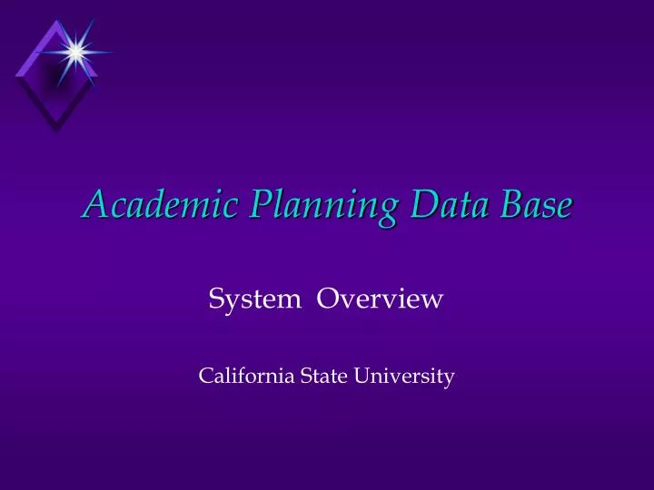 academic planning data base