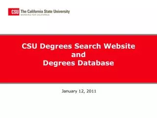 CSU Degrees Search Website and Degrees Database