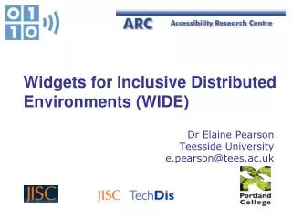 Widgets for Inclusive Distributed Environments (WIDE)