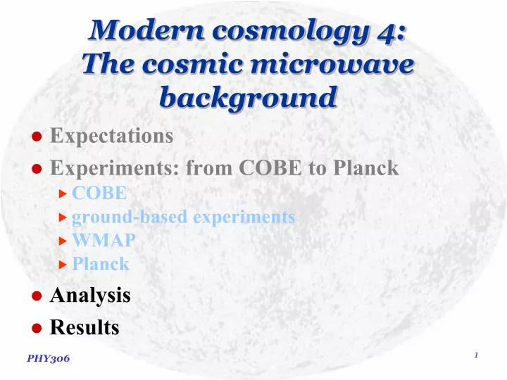 modern cosmology 4 the cosmic microwave background
