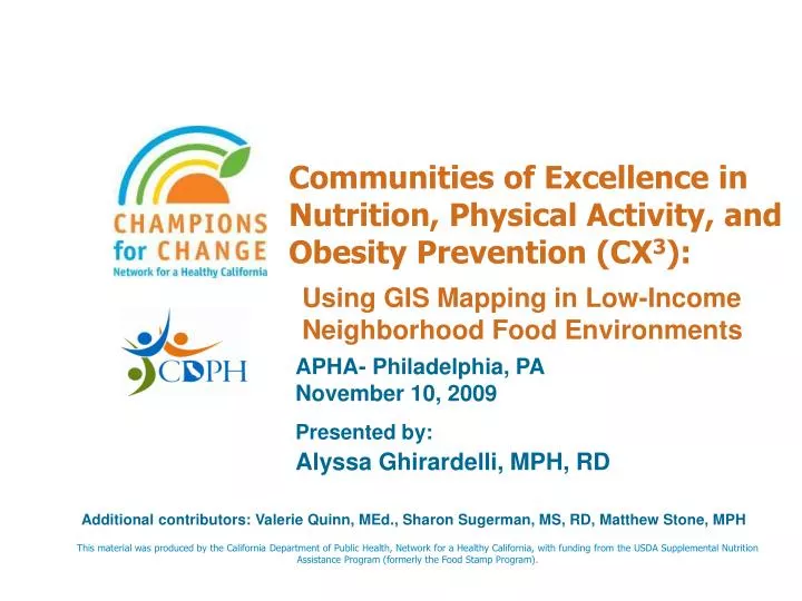 communities of excellence in nutrition physical activity and obesity prevention cx 3