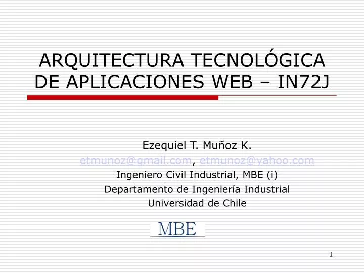 arquitectura tecnol gica de aplicaciones web in72j