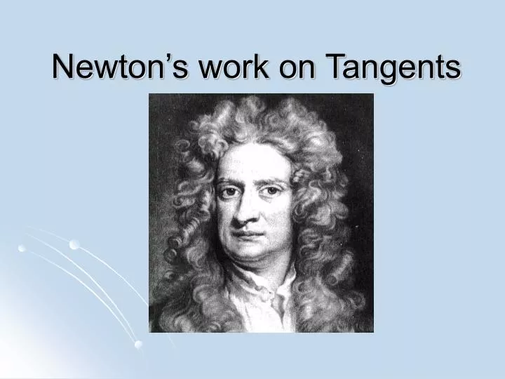 newton s work on tangents