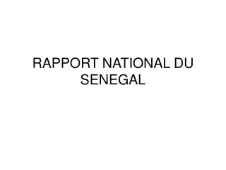 rapport national du senegal