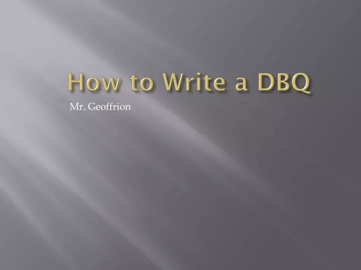 how to write a dbq