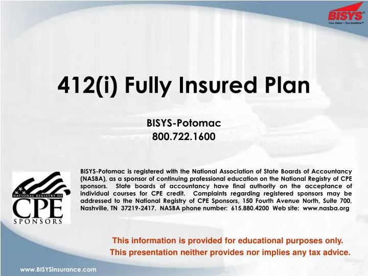 412 i fully insured plan