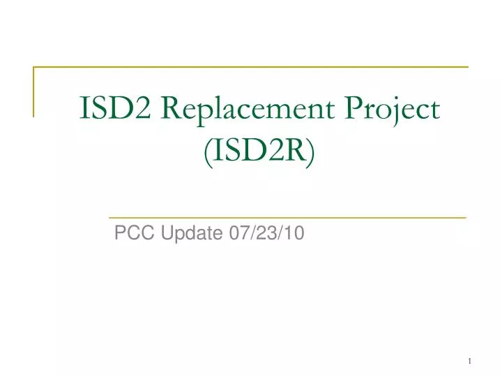 isd2 replacement project isd2r