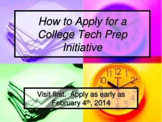 How to Apply for a College Tech Prep Initiative