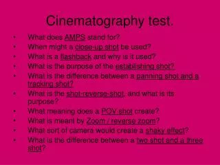 Cinematography test.